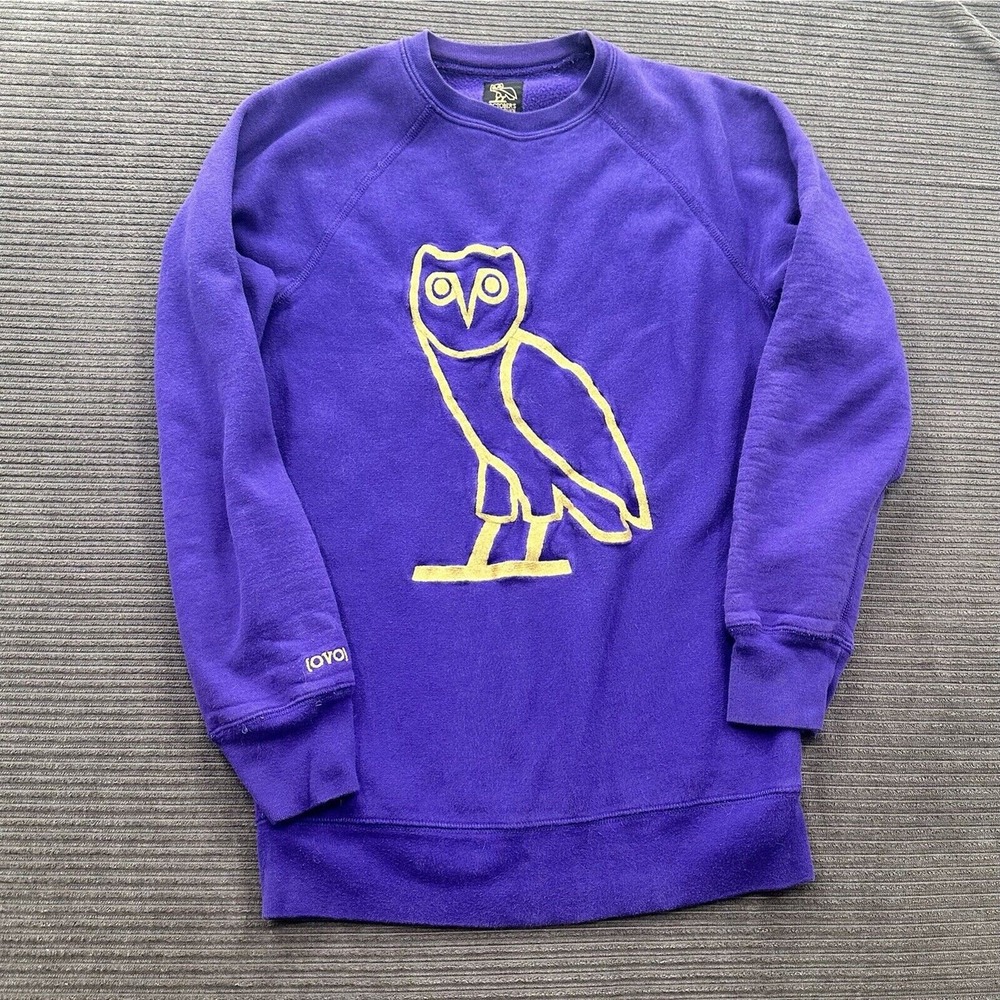 October's Very Own Sweatshirt Women XS X-Small Purple Cotton Long Sleeve‎ Drake.
